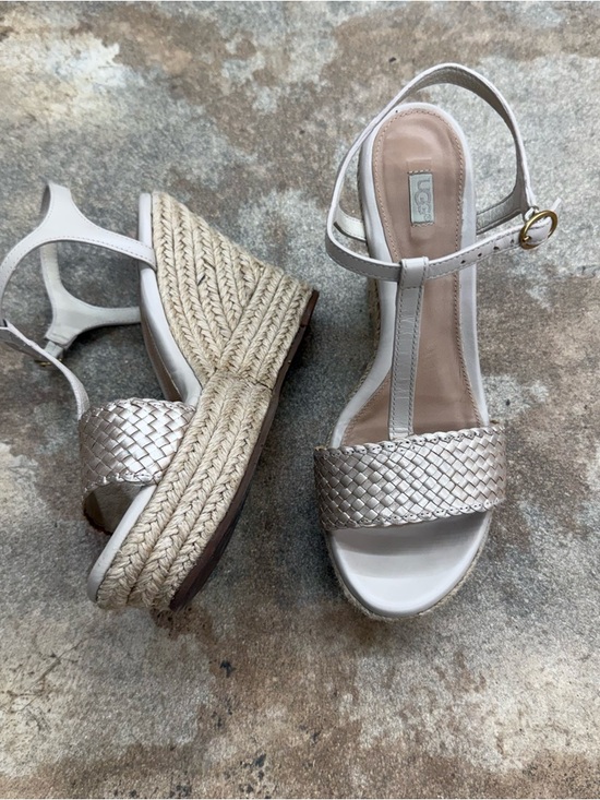 UGG Shoes - UGG Women's Metallic Woven Espadrille Wedge Sandals - Gold